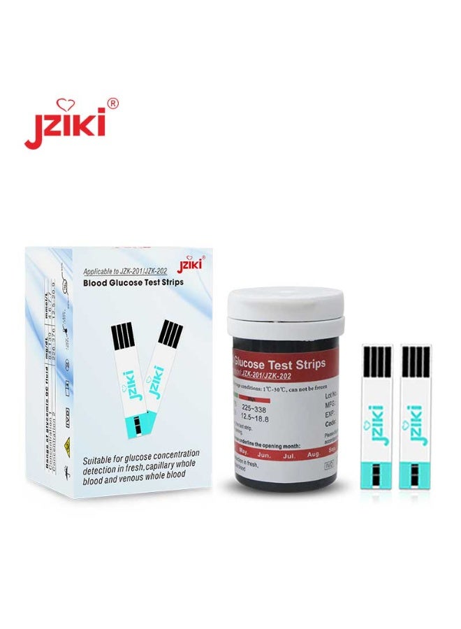 JZIKI Blood Glucose Monitor Kit: 50 Test Strips + 50 Lancets, No-Code Technology, 4-Second Fast & Accurate Reading - Image 2